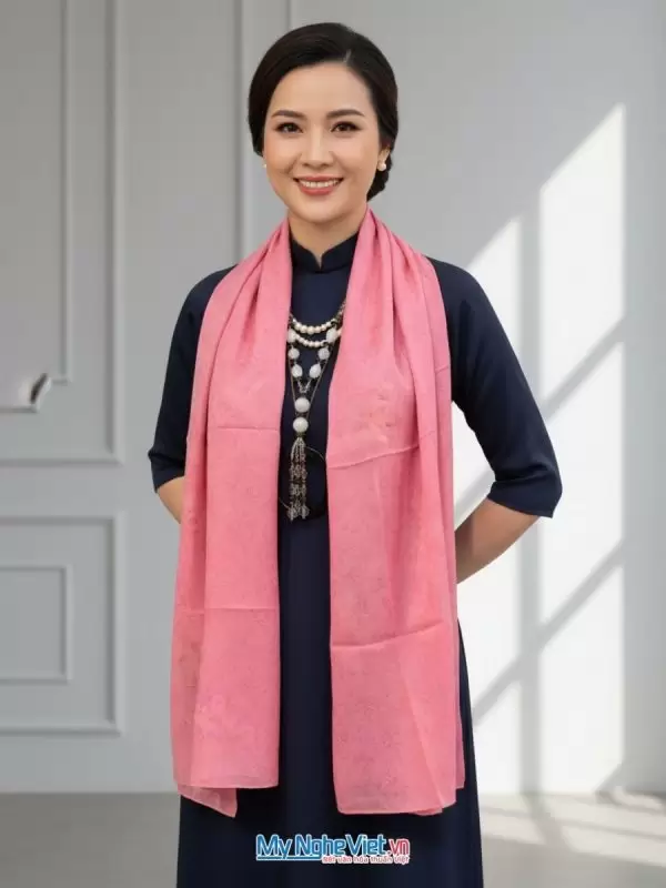 Khăn lụa tơ tằm vân cổ cao cấp 100% silk