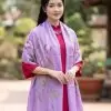 Khăn lụa tơ tằm vẽ sen cao cấp 100% silk