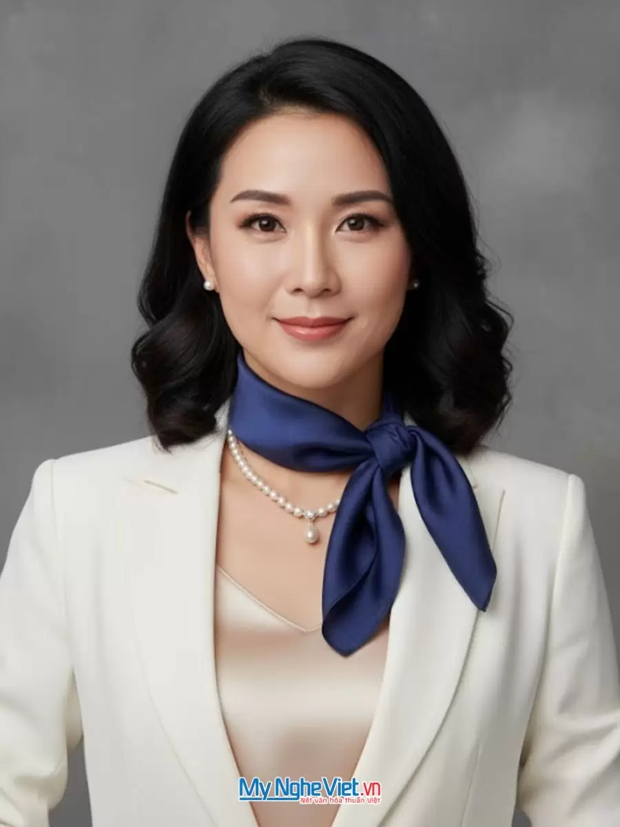 Khăn Lụa Vuông Tơ Tằm Trơn Xanh Dương Đậm MNV-PT5050/7