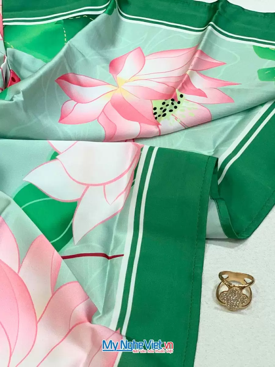Khăn Lụa Tơ Tằm In Họa Tiết 100% Silk Nhiều Mẫu KLPM88 - Ảnh 11