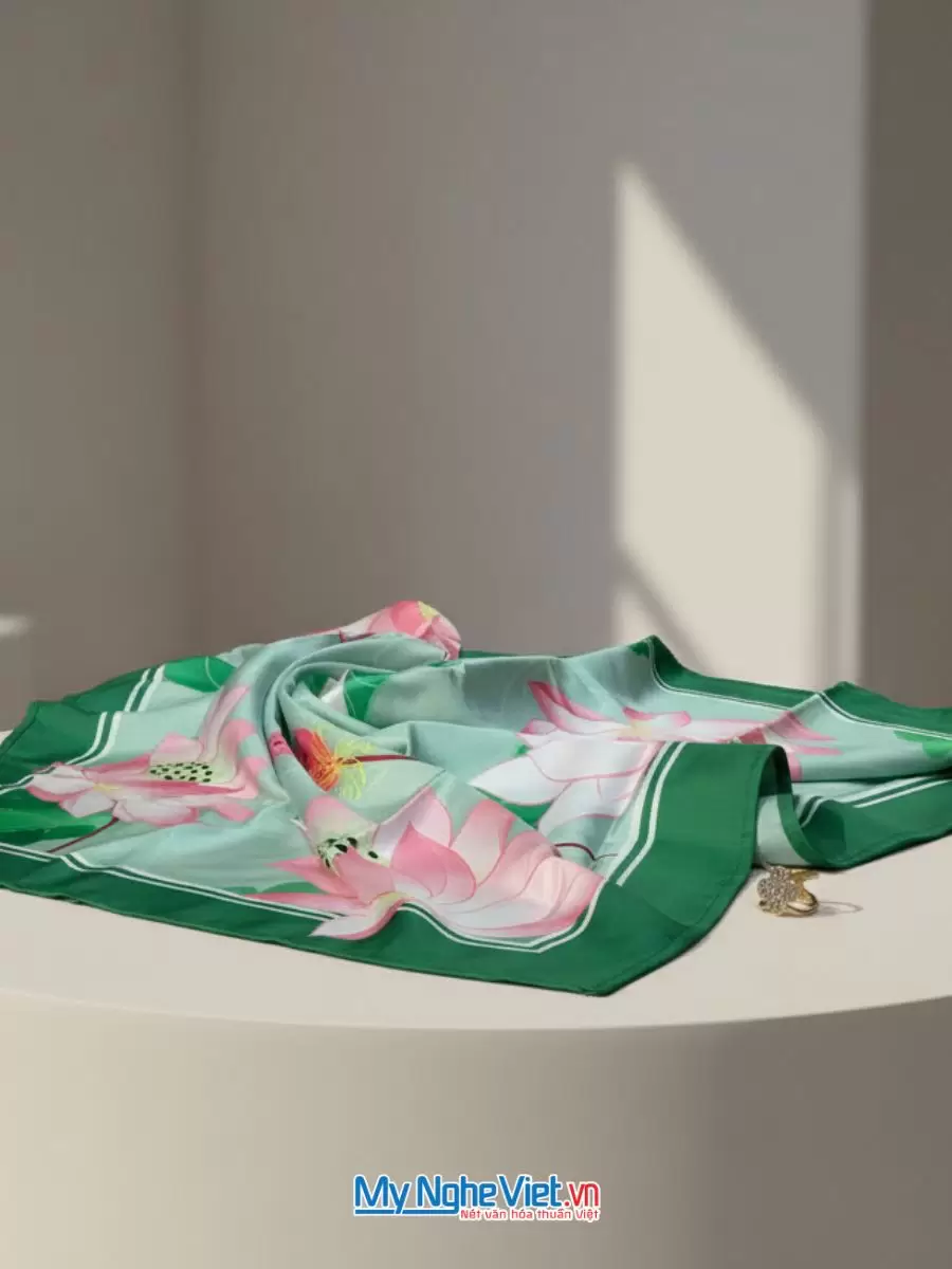 Khăn Lụa Tơ Tằm In Họa Tiết 100% Silk Nhiều Mẫu KLPM88 - Ảnh 10