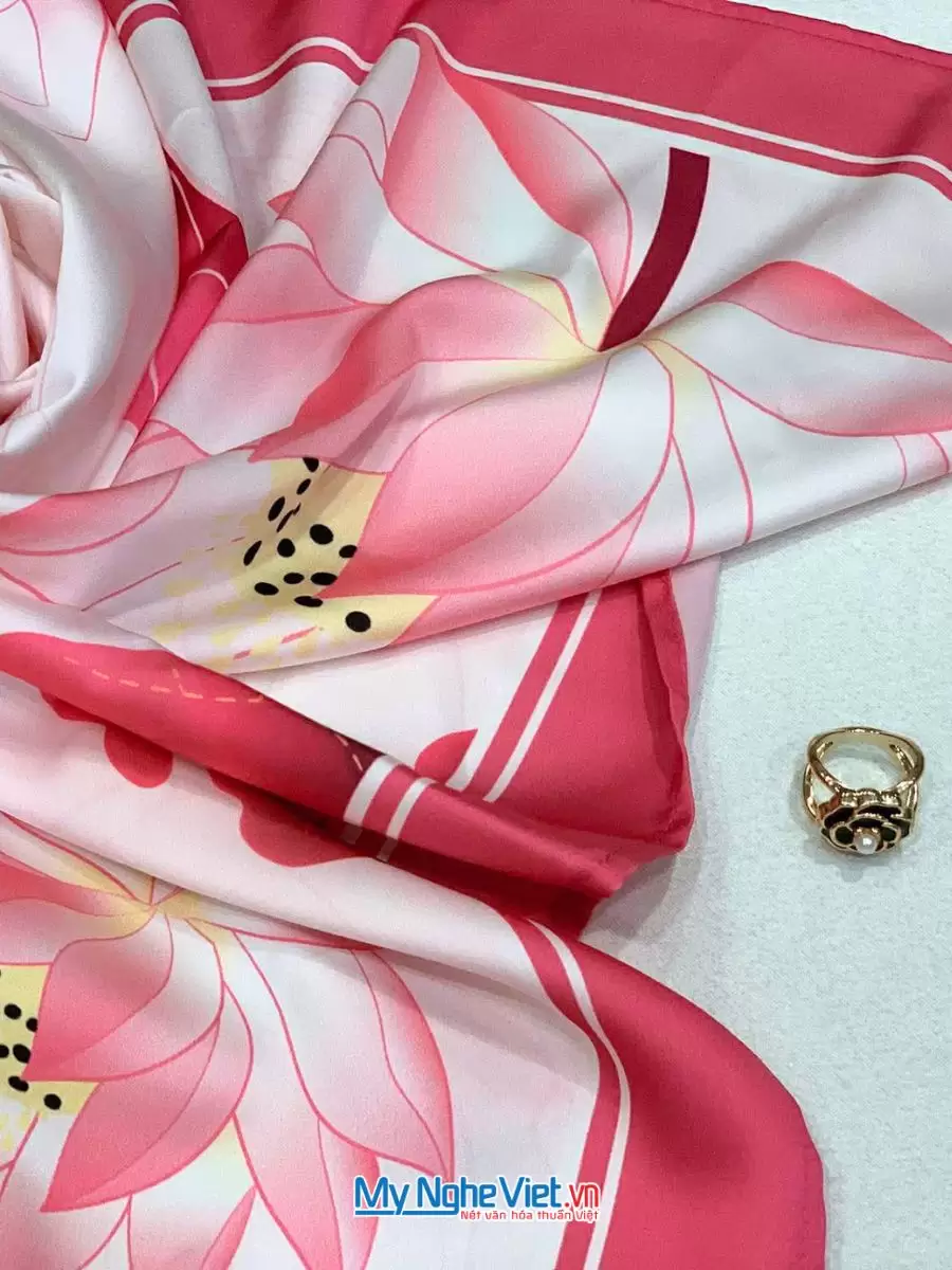 Khăn Lụa Tơ Tằm In Họa Tiết 100% Silk Nhiều Mẫu KLPM88 - Ảnh 6