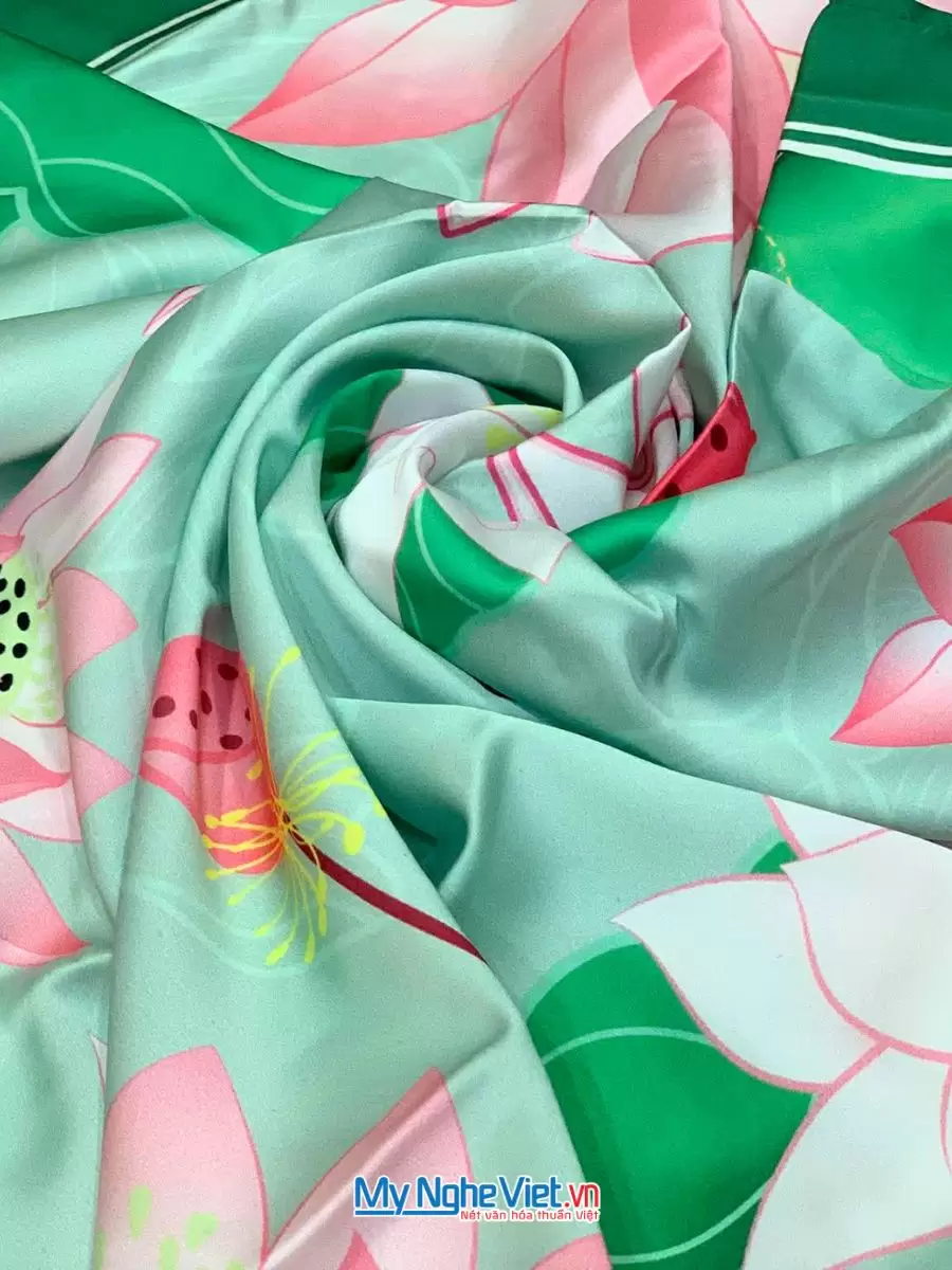 Khăn Lụa Tơ Tằm In Họa Tiết 100% Silk Nhiều Mẫu KLPM88 - Ảnh 13