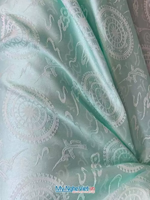 Alternative view of Vải Lụa HĐ trống đồng xanh mint 1m LHD1/2