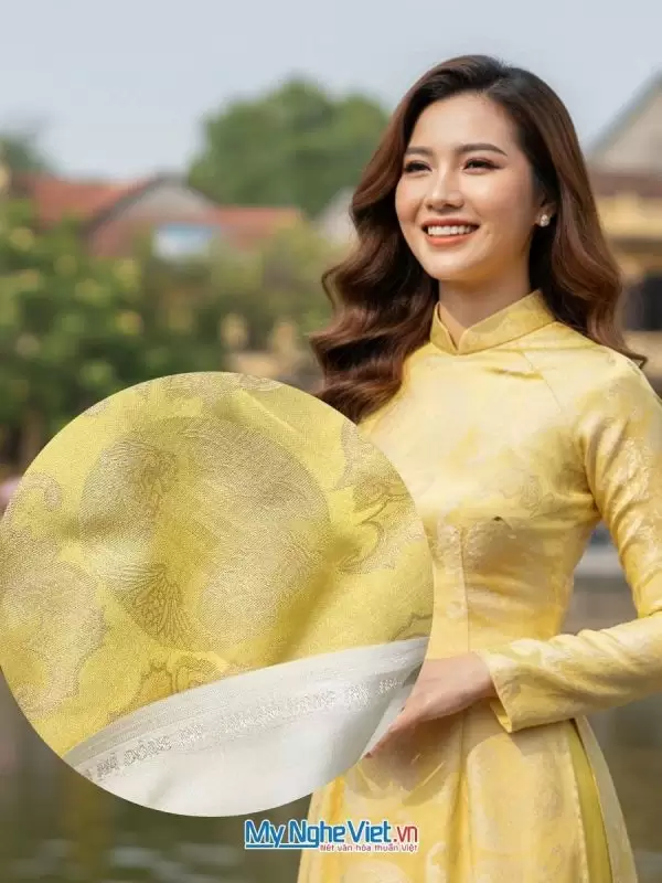 Lụa Thọ Dơi vàng mù tạc 1m2x2m7 MNV-LNL2204/TD05