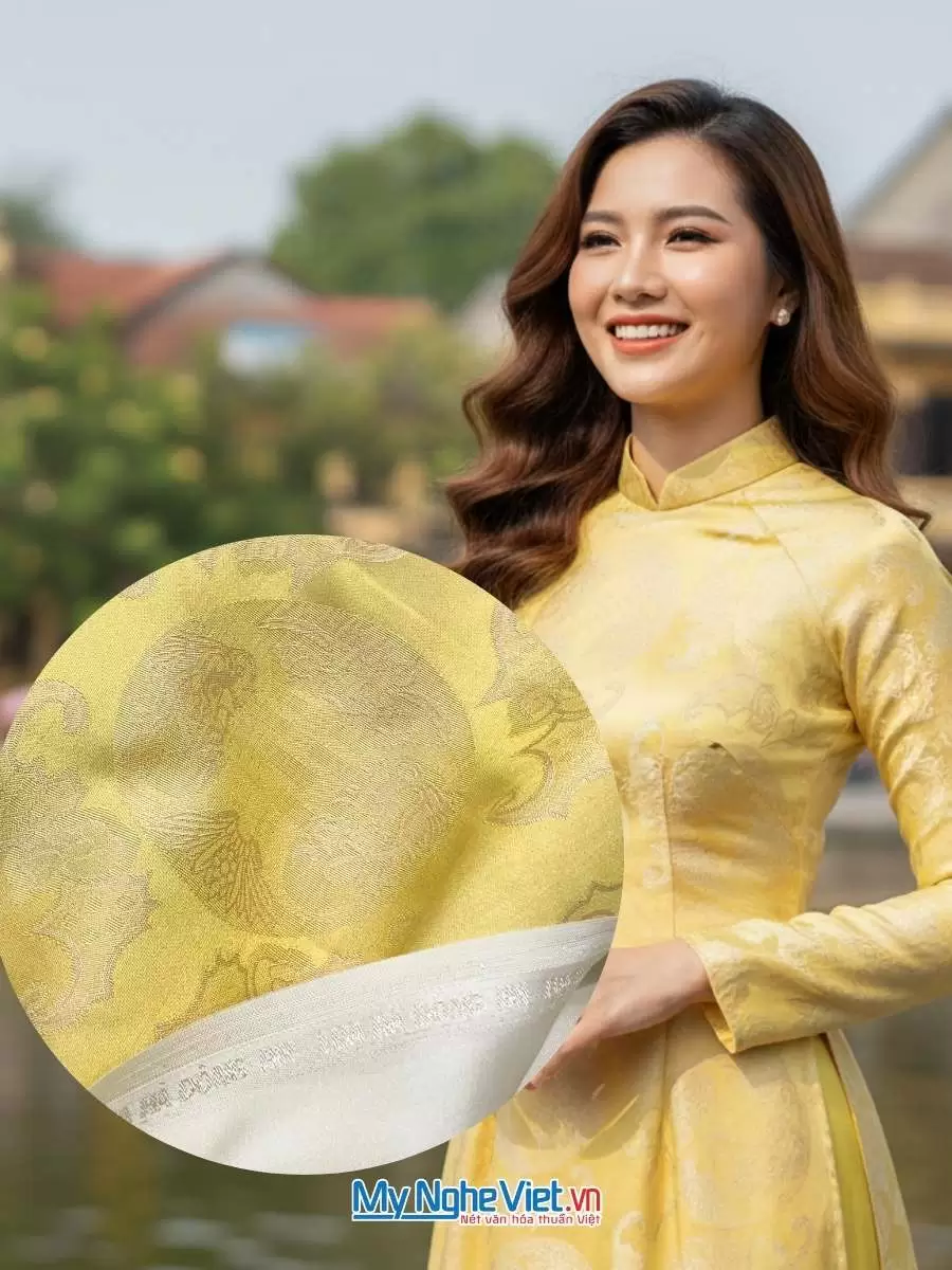Lụa Thọ Dơi vàng mù tạc 1m2x2m7 MNV-LNL2204/TD05