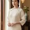 Áo lụa tơ tằm may sẵn họa tiết hoa cúc