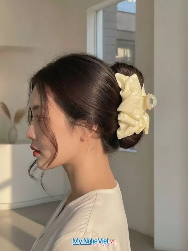Kẹp Tóc Lụa Tơ Tằm Bản Nhỏ