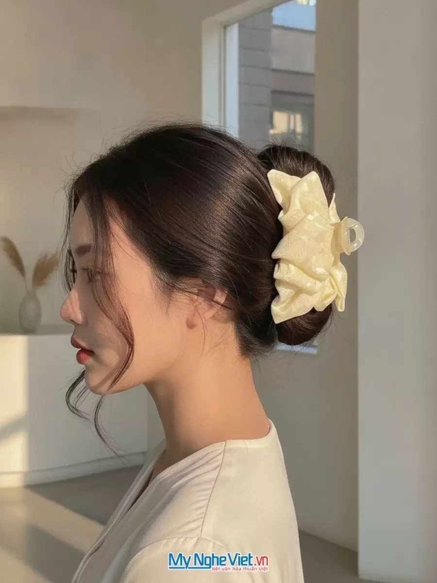Kẹp Tóc Lụa Tơ Tằm Bản Nhỏ