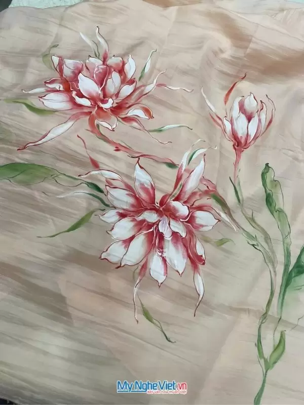 Khăn lụa tơ tằm vẽ tay cao cấp 100% silk