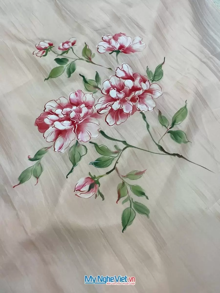 Khăn lụa tơ tằm vẽ tay cao cấp 100% silk