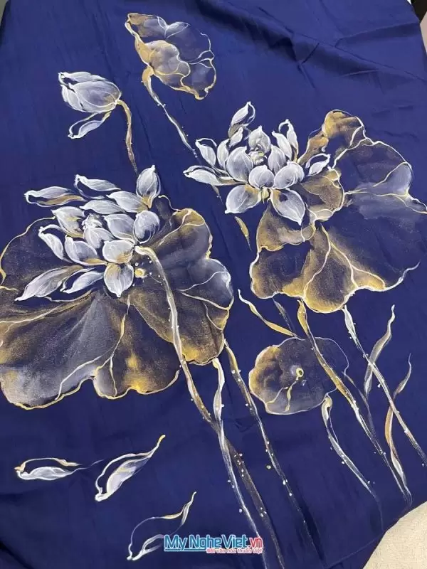 Khăn lụa tơ tằm vẽ tay cao cấp 100% silk