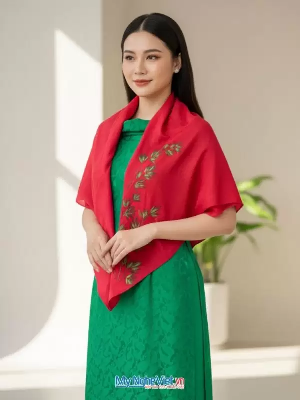Khăn lụa tơ tằm vuông vẽ tay hoa nhiều mẫu