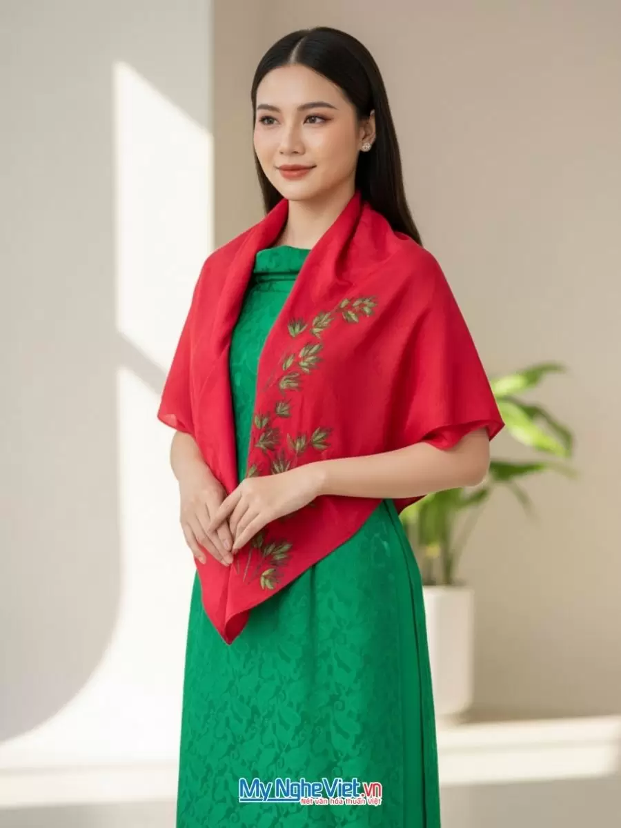 Khăn lụa tơ tằm vuông vẽ tay hoa nhiều mẫu