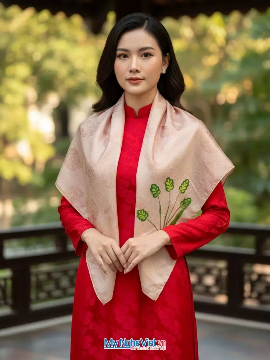 Khăn lụa tơ tằm vuông vẽ tay hoa nhiều mẫu