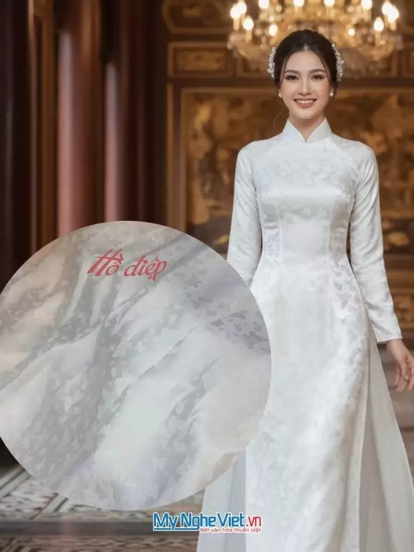 Vải Lụa Hà Đông Hồ Điệp Trắng khổ 90cm (3.7m)