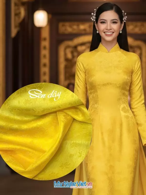 Vải Lụa Hà Đông Thọ Dơi Vàng Yến Hoàng Kim khổ 90cm (3.7m)