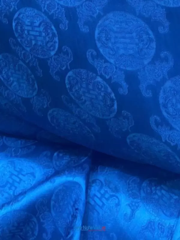 Alternative view of Vải Lụa Hà Đông Thọ Dơi Xanh Dương khổ 90cm (3.7m)
