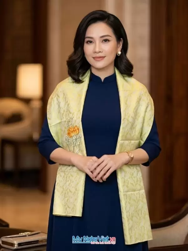 Khăn lụa tơ tằm thêu tay cao cấp